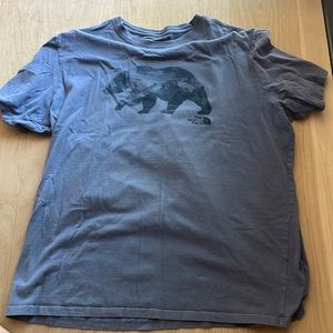 North face mens blue t shirt